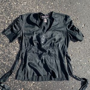 Chick Couture 100% Silk Wrap Shirt